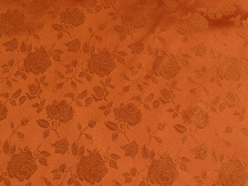 Floral Satin Brocade Rust