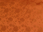 Floral Satin Brocade Rust