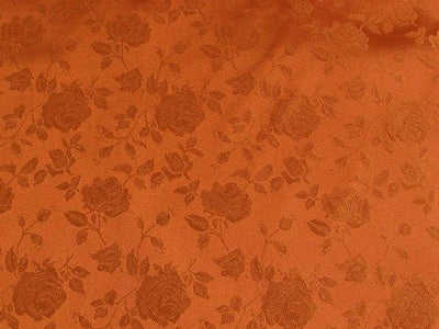 Floral Satin Brocade Rust