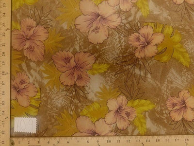 Koshibo Prints Tan Peach Hibiscus KO-9
