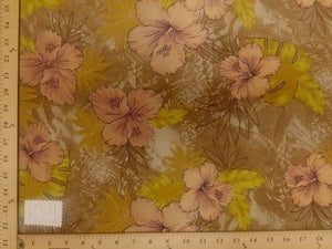Koshibo Prints Tan Peach Hibiscus KO-9
