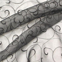 Embroidered Organza Black