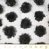 Rose Bud Chiffon Mesh Black