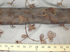 Embroidered Flower Sequins Organza BROWN EM-8