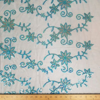 SWATCHES Colored Fancy Embroidery Mesh Lace