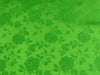 Floral Satin Brocade Lime Green