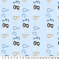 Premium Anti-Pill ABC Wiggly Stripe Blue Fleece 593