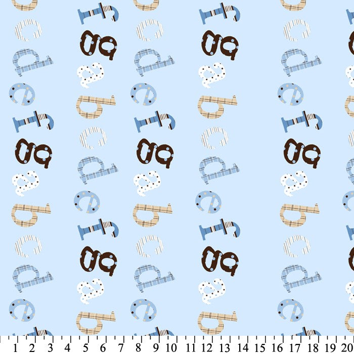 Premium Anti-Pill ABC Wiggly Stripe Blue Fleece 593