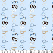 Premium Anti-Pill ABC Wiggly Stripe Blue Fleece 593