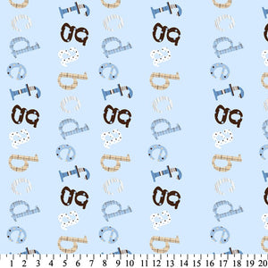 Premium Anti-Pill ABC Wiggly Stripe Blue Fleece 593