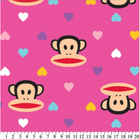Premium Anti-Pill Paul Frank Julius Hearts Hot Pink Fleece 635