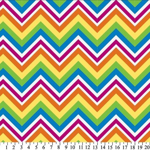 Anti-Pill Rainbow Chevron Fleece 636