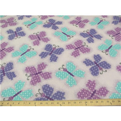 Premium Anti-Pill Butterflies On Lavender Fleece 64