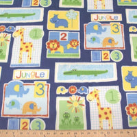Premium Anti-Pill Animal Portraits On Blue Fleece 68
