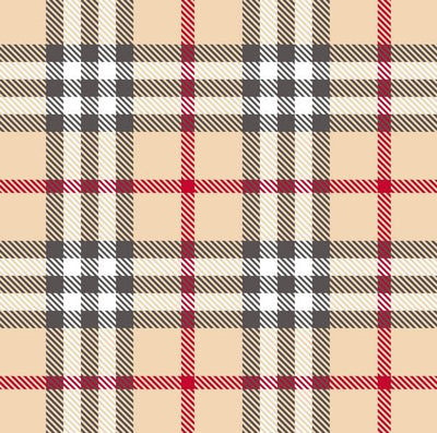 Premium Anti-Pill Kingston Plaid Cream Red Fleece 708