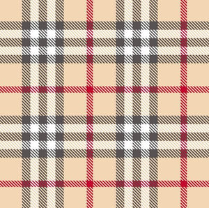 Premium Anti-Pill Kingston Plaid Cream Red Fleece 708