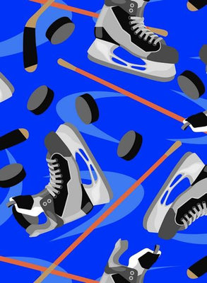 Premium Anti-Pill Hockey Game Blue Fleece 711