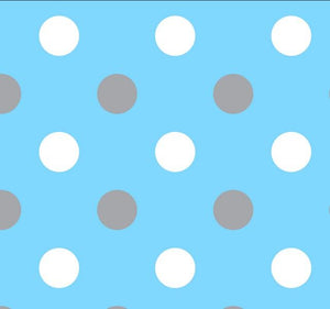 Premium Anti-Pill Happy Dots Grey Blue Fleece 764
