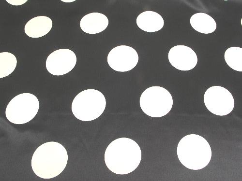 Polka Dot Dull Satin WHITE 3" ON BLACK