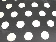 Polka Dot Dull Satin WHITE 3" ON BLACK