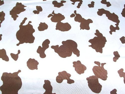 Cow Charmeuse Satin BLUE/BROWN