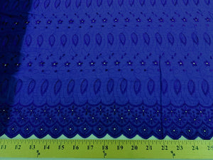 Eyelet Embroidery Royal Blue EL-23