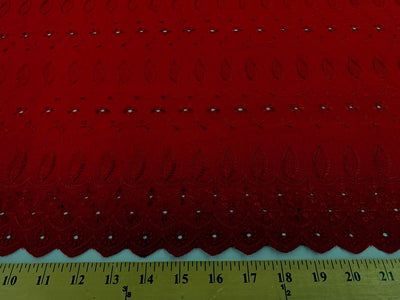 Eyelet Embroidery Red EL-27