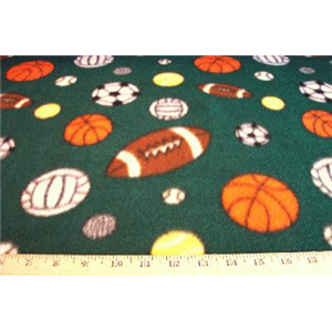 Sports Balls Green Fleece