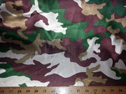 Camouflage Charmeuse Satin HUNTER GREEN