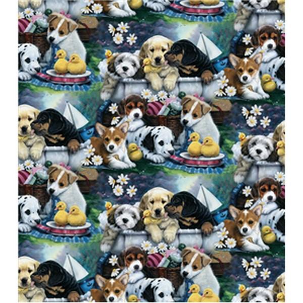 Premium Anti-Pill Puppies In Bath Fleece A28