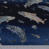 Premium Anti-Pill Swimming Fish Fleece A77
