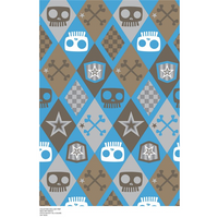 Premium Anti-Pill Skull Boy Argyle Blue Fleece A84