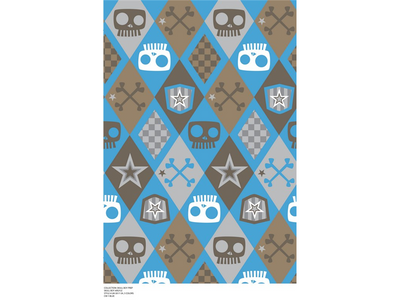 Premium Anti-Pill Skull Boy Argyle Blue Fleece A84