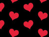 Anti-Pill Red Hearts On Black Fleece A89