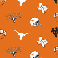 Anti Pill University of Texas Fleece B161 (LAST PIECE MEASURES 1 YARD 26 INCHES"