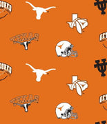 Anti Pill University of Texas Fleece B161 (LAST PIECE MEASURES 1 YARD 26 INCHES"