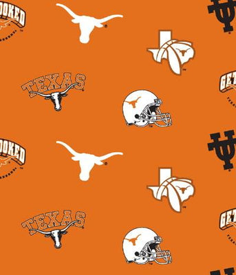 Anti Pill University of Texas Fleece B161 (LAST PIECE MEASURES 1 YARD 26 INCHES