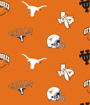 Anti Pill University of Texas Fleece B161 (LAST PIECE MEASURES 1 YARD 26 INCHES"