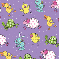 Premium Anti-Pill Farm Animals Purple Fleece B41