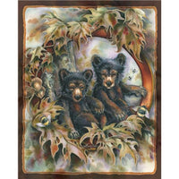 Anti-Pill Jody Bergsma Bears & Bees Fleece Panel B686 "PANEL HAS CREASES FROM THE CARDBOARD BOLT"