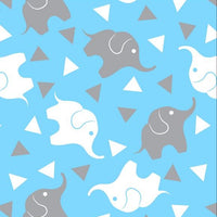 Premium Anti-Pill Elephant Confetti Blue Grey Fleece B968