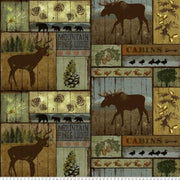 Premium Anti-Pill Mountain Pines & Lodge Fleece B983 "LAST PIECE MEASURES 1 YARD 25 INCHES"