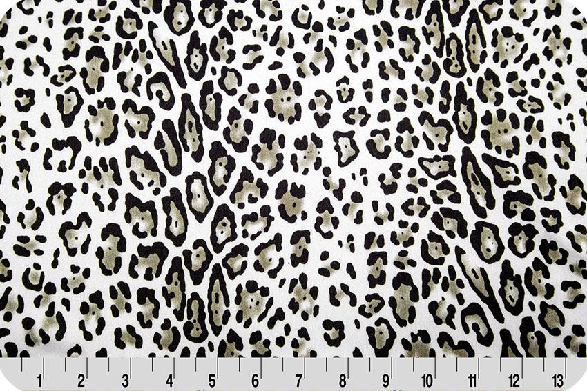 Cheetah Charmeuse Satin LEOPARD SILVER SP-29 "LAST PIECE MEASURES 1 YARD 29 INCHES"