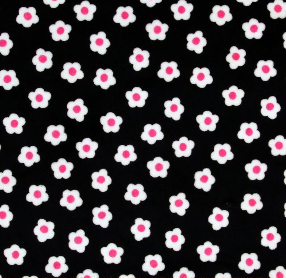 Misc Minky Cuddle Prints BLACK FLOWER