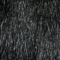 Long Pile METALLIC SHAGGY fur BLACK "LAST PIECE MEASURES 30 INCHES"