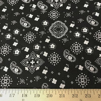 Black Paisley Print Poly/Cotton