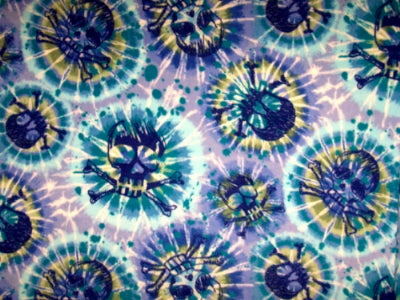 Premium Anti-Pill Tye Dye Skulls Fleece C78