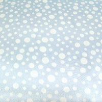 Multi Dot Charmeuse Satin BABY BLUE "LAST PIECE MEASURES 3 YARDS 4 INCHES"