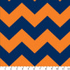 Premium Anti-Pill Chevron Stripes Blue Orange Fleece 411