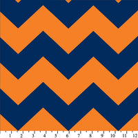 Premium Anti-Pill Chevron Stripes Blue Orange Fleece 411